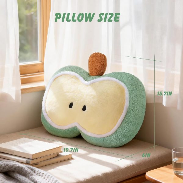 Cute Apple Slice Plush Pillow, Soft Stuffed Fruit Cushion for Couch, Sofa or Bed Home Decor