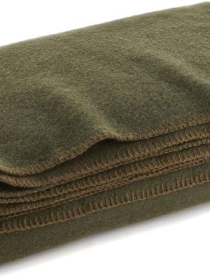 Olive Drab Green Warm Fire Retardant Blanket, 66" x 90"