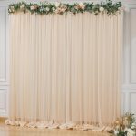 10x10ft Champagne Tulle Backdrop Curtain for Parites, Sheer Backdrop Curtains for Wedding Baby Shower Birthday Party Photo Shoot Decorations