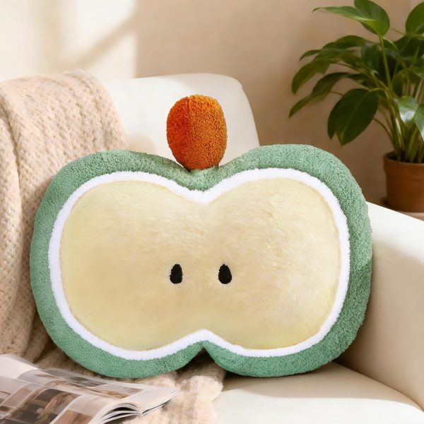 Cute Apple Slice Plush Pillow, Soft Stuffed Fruit Cushion for Couch, Sofa or Bed Home Decor