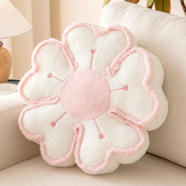 Flower Shaped Decorative Throw Pillow Cushion for Bed and Couch, Cute Plush Floor Pillow