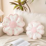 Flower Shaped Decorative Throw Pillow Cushion for Bed and Couch, Cute Plush Floor Pillow