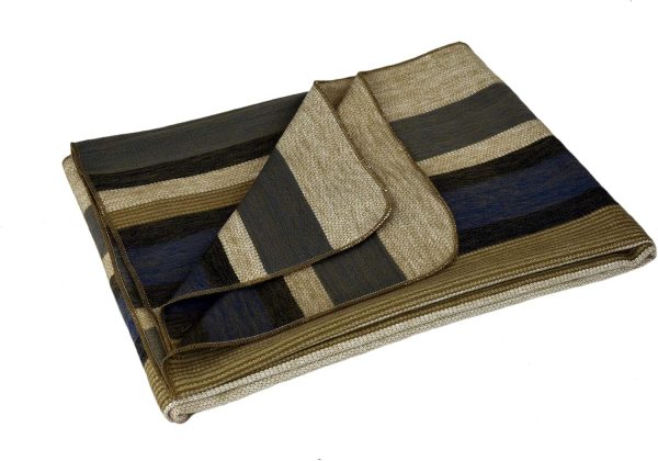 Alpaca , Handmade Ecuadorean Alpaca Wool Small Blankets/Throws (Medium Brown Stripe)