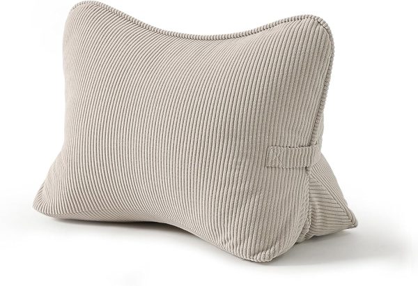 Corduroy Lumbar Support Back Pillow for Watching TV, Reading & Gaming, Ergonomic Triangle Support Cushion for Sofa, Armchair & Bed Sitting with Removable Washable Cover