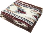 Alpaca Wool Throw Blanket, Native Design Wool Blanket, Throw Aztec Pattern Alpaca Wool Throw Blanket (Brown, Throw 78"x48")