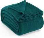 Wool Blend Knit Throw Blanket 60" X 80" Twin, 50% Recycled Polyester Soft Cable Knitted Fluffy Throws for Couch Lightweight Woven Blankets for Sofa Fuzzy Cozy Bed Cover, Dark Teal