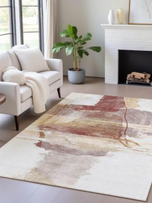 Terracotta 10' x 14' Indoor/Outdoor, Machine Washable, Easy Clean, Non Shedding, Bedroom, Living Room, Dining Room, Kitchen, Patio Rug